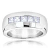 Five Stone 14K White Gold Diamond Men's Wedding Ring 1.5ct 2 Five Stone 14K White Gold Diamond Men's Wedding Ring 1.5ct -Its Hot Jewelry Shop 14k gold diamond mens wedding ring 119ct p 25527
