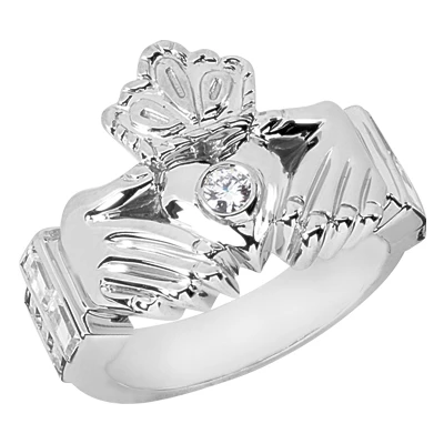 14K White Gold Diamond Men's Wedding Ring 1.19ct 5.5mm 3 14K White Gold Diamond Men's Wedding Ring 1.19ct 5.5mm