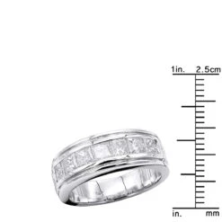 14K White Gold Diamond Men's Wedding Ring 2.10ct -Its Hot Jewelry Shop 14k gold diamond mens wedding ring 210ct p 25586 rulerwh