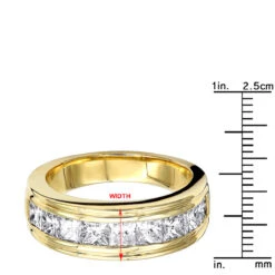 14K Yellow Gold Diamond Men's Wedding Ring 2.43ct -Its Hot Jewelry Shop 14k gold diamond mens wedding ring 243ct p 25590 rulerye