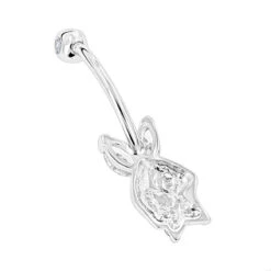 14K White Gold Genuine Diamond Playboy Bunny Belly Button Ring 1.06ct -Its Hot Jewelry Shop 14k gold diamond playboy belly button ring 106ct p 5872 backwh
