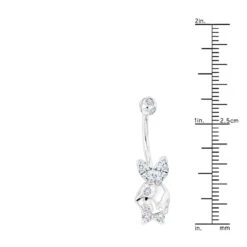 14K White Gold Genuine Diamond Playboy Bunny Belly Button Ring 1.06ct -Its Hot Jewelry Shop 14k gold diamond playboy belly button ring 106ct p 5872 rulerwh