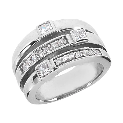 14K White Gold Diamond Right Hand Ring 0.67ct 3 14K White Gold Diamond Right Hand Ring 0.67ct