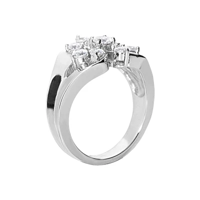 14K White Gold Diamond Right Hand Women's Ring 0.67ct 5 14K White Gold Diamond Right Hand Women's Ring 0.67ct - Image 3