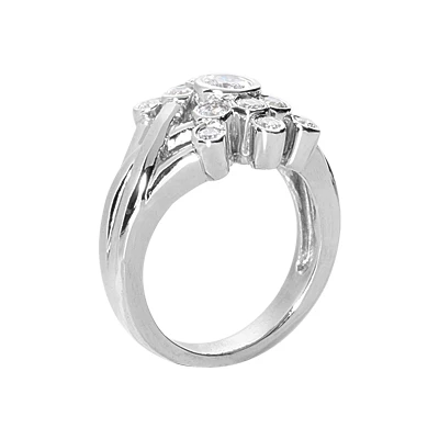 14K White Gold Diamond Right Hand Women's Ring 0.70ct 5 14K White Gold Diamond Right Hand Women's Ring 0.70ct - Image 3