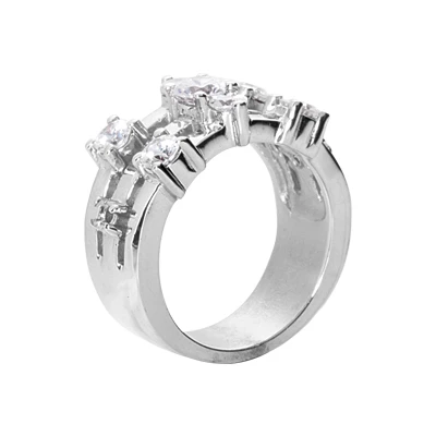14K White Gold Diamond Right Hand Women's Ring 1.65ct 5 14K White Gold Diamond Right Hand Women's Ring 1.65ct - Image 3