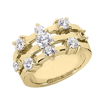 14K White Gold Diamond Right Hand Women's Ring 1.65ct 4 14K White Gold Diamond Right Hand Women's Ring 1.65ct - Image 2