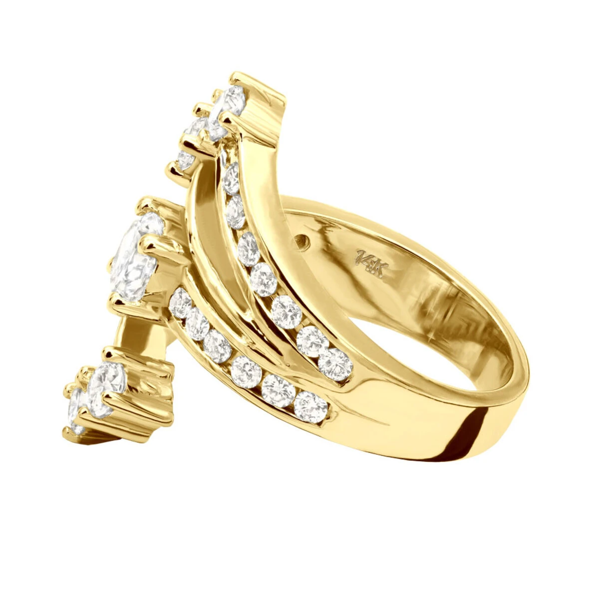 14K White Gold Diamond Right Hand Women's Ring 2.14ct 7 14K White Gold Diamond Right Hand Women's Ring 2.14ct - Image 5