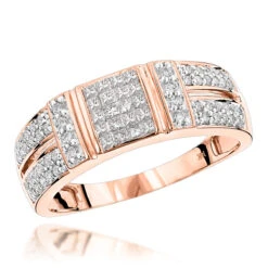 14K Yellow Gold Diamond Ring W Round Princess Diamonds 0.85ct -Its Hot Jewelry Shop 14k gold diamond ring w round princess diamonds 086ct p 7209 ro