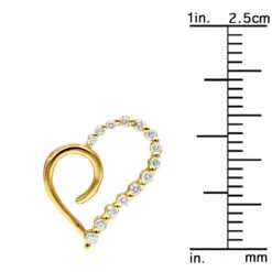 14K White Gold Diamond Small Open Heart Pendant For Women By Luxurman 0.2ct -Its Hot Jewelry Shop 14k gold diamond small open heart pendant for women by luxurman 02ct ruler yellow