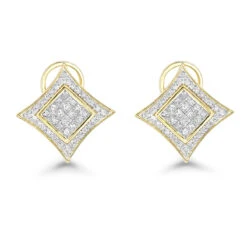 14K Yellow Gold Diamond Stud Earrings 1ct