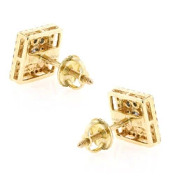 Square 14K White Gold Diamond Stud Earrings 1.1ct -Its Hot Jewelry Shop 14k gold diamond stud earrings 106ct backye