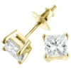 14K Yellow Gold Princess Cut Diamond Studs 0.33ct -Its Hot Jewelry Shop 14k gold diamond studs princess cut diamonds 033ct p 5649