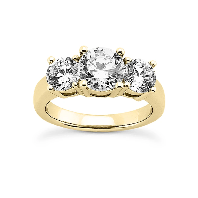 14K White Gold Small Diamonds Three Stone Engagement Ring 0.35ct 4 14K White Gold Small Diamonds Three Stone Engagement Ring 0.35ct - Image 2