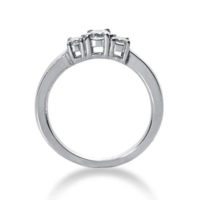 14K White Gold Diamond Three Stone Engagement Ring 0.40ct 4 14K White Gold Diamond Three Stone Engagement Ring 0.40ct - Image 2