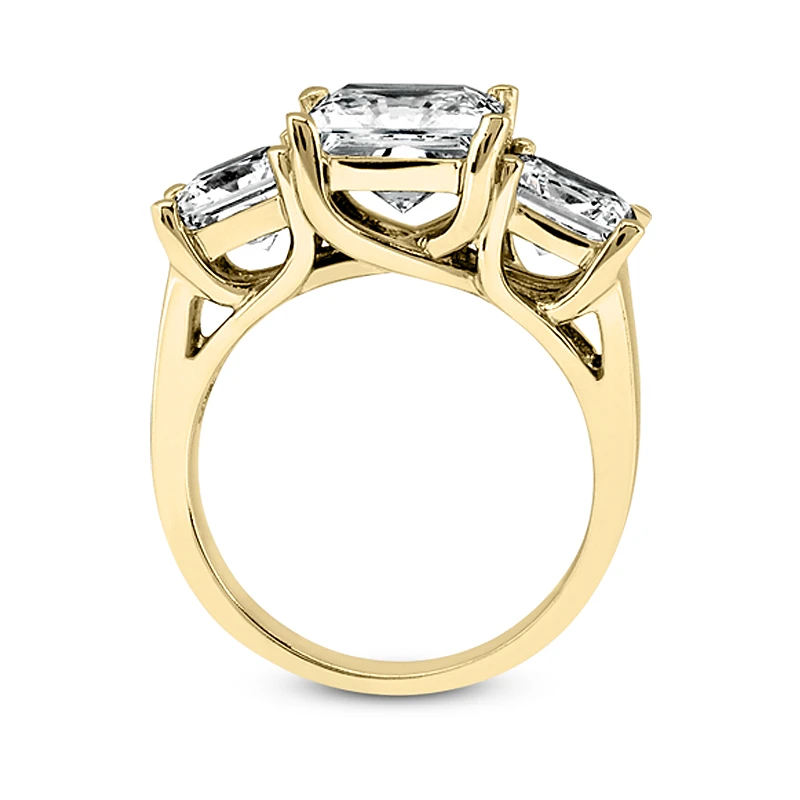 14K White Gold Diamond Three Stone Engagement Ring 0.64ct 10 14K White Gold Diamond Three Stone Engagement Ring 0.64ct - Image 8