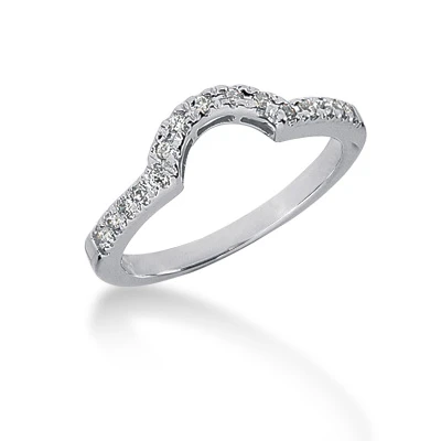 Ultra Thin 14K White Gold Diamond Unique Engagement Band 0.15ct 3 Ultra Thin 14K White Gold Diamond Unique Engagement Band 0.15ct
