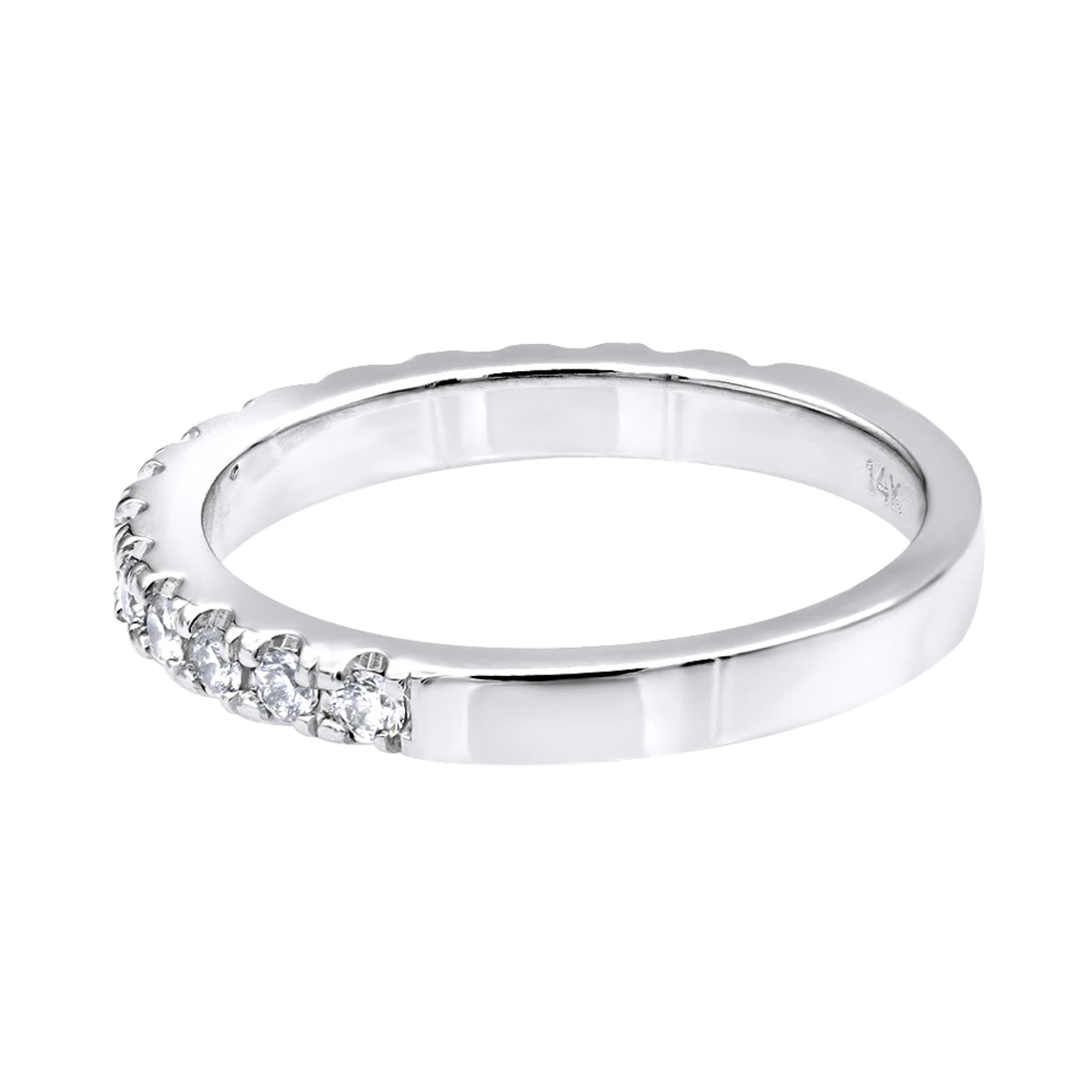 Thin 14K White Gold Diamond Unique Engagement Band 0.27ct 2.60mm 6 Thin 14K White Gold Diamond Unique Engagement Band 0.27ct 2.60mm - Image 4