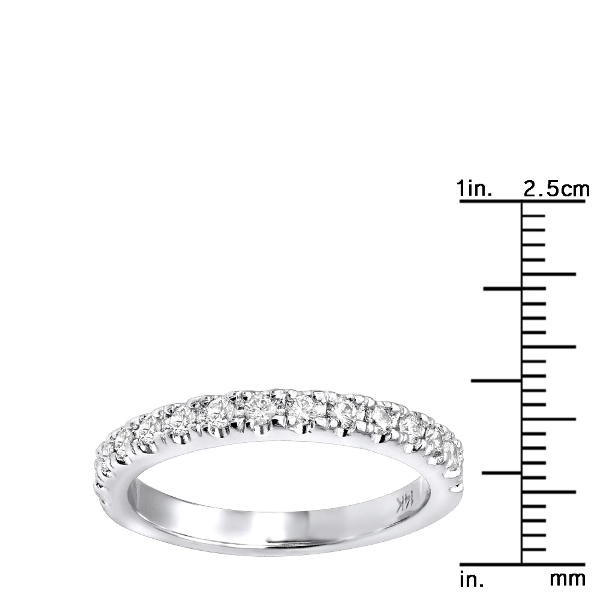 Thin 14K White Gold Diamond Unique Engagement Band 0.27ct 2.60mm 7 Thin 14K White Gold Diamond Unique Engagement Band 0.27ct 2.60mm - Image 5