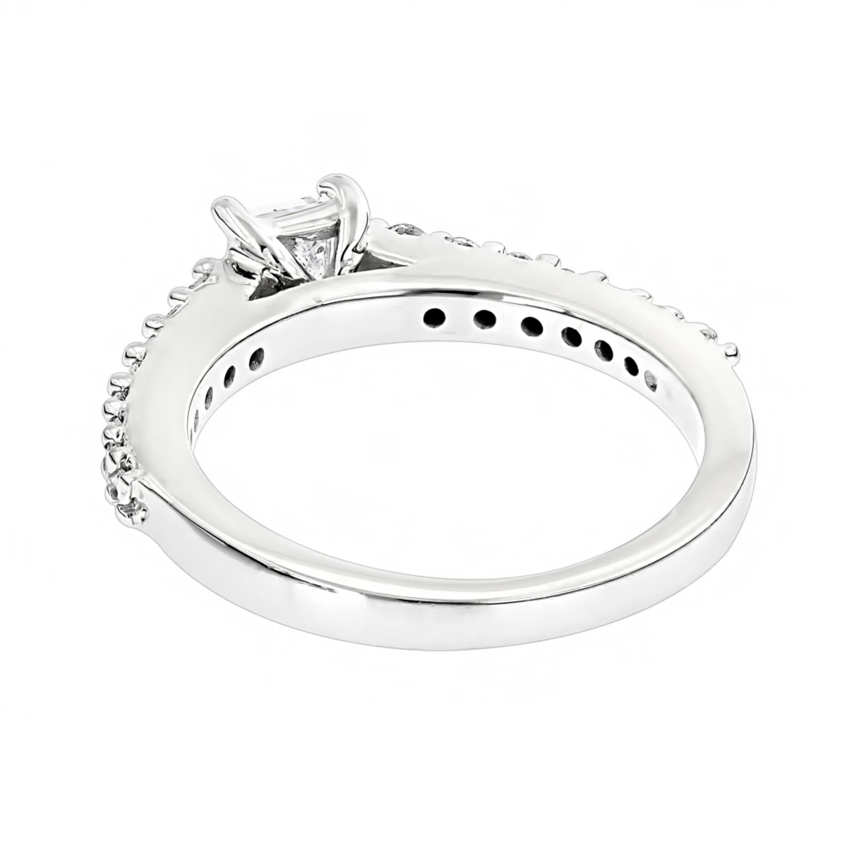 14K White Gold Diamond Unique Engagement Ring 0.70ct 2mm 6 14K White Gold Diamond Unique Engagement Ring 0.70ct 2mm - Image 4