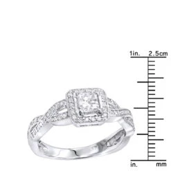 14K White Gold Diamond Unique Engagement Ring 0.75ct 4.3mm 12 14K White Gold Diamond Unique Engagement Ring 0.75ct 4.3mm -Its Hot Jewelry Shop 14k gold diamond unique engagement ring 075ct p 23785 rulerwh