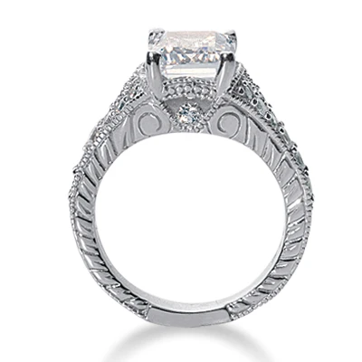 14K White Gold Diamond Unique Engagement Ring 0.77ct 2.82mm 11 14K White Gold Diamond Unique Engagement Ring 0.77ct 2.82mm - Image 9