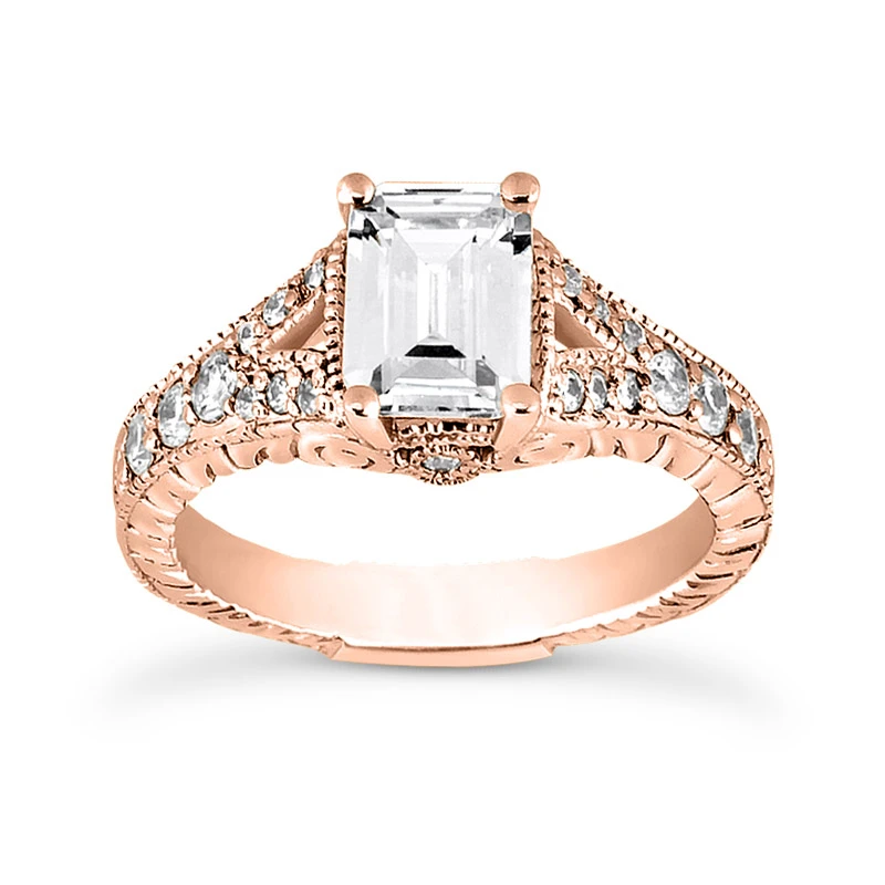 14K White Gold Diamond Unique Engagement Ring 0.77ct 2.82mm 5 14K White Gold Diamond Unique Engagement Ring 0.77ct 2.82mm - Image 3