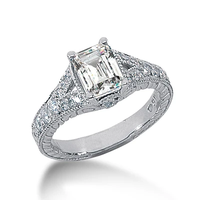 14K White Gold Diamond Unique Engagement Ring 0.77ct 2.82mm 3 14K White Gold Diamond Unique Engagement Ring 0.77ct 2.82mm
