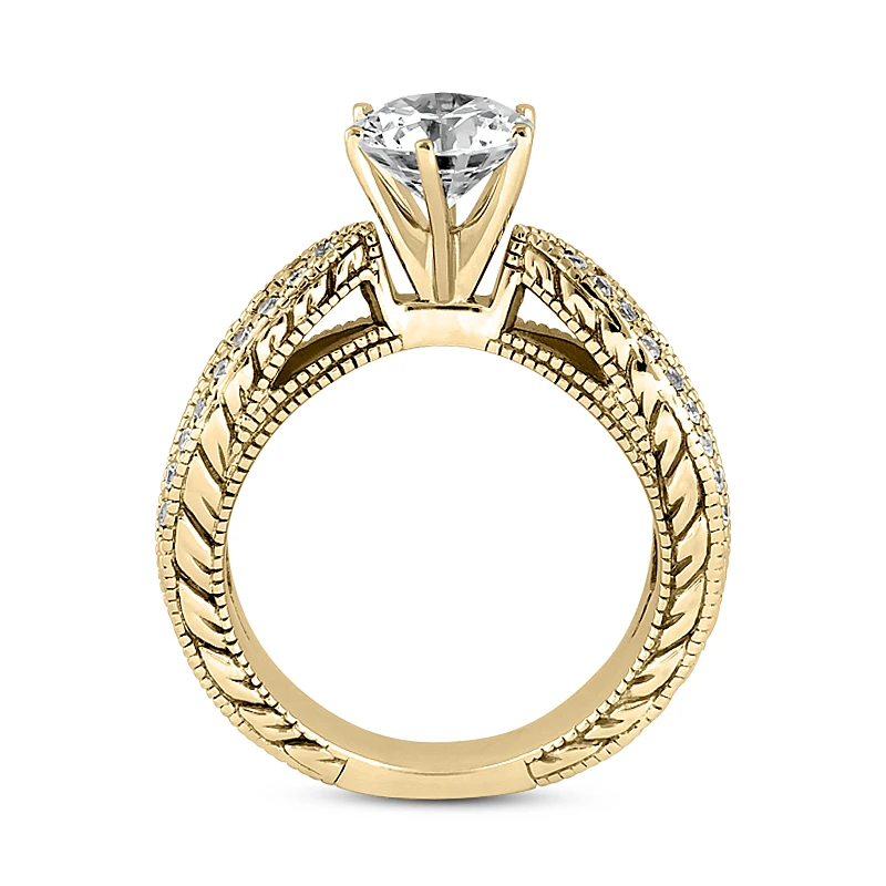 14K White Gold Diamond Unique Engagement Ring 0.84ct 6mm 10 14K White Gold Diamond Unique Engagement Ring 0.84ct 6mm - Image 8