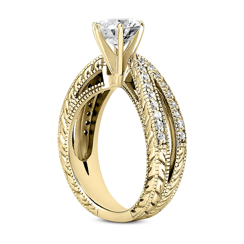 14K White Gold Diamond Unique Engagement Ring 0.84ct 6mm 7 14K White Gold Diamond Unique Engagement Ring 0.84ct 6mm - Image 5