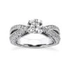 14K White Gold Diamond Unique Engagement Ring 0.84ct 6mm