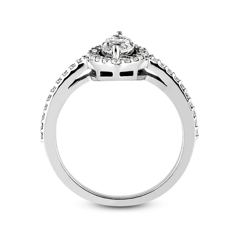 14K White Gold Diamond Unique Engagement Ring 0.90ct 11 14K White Gold Diamond Unique Engagement Ring 0.90ct - Image 9