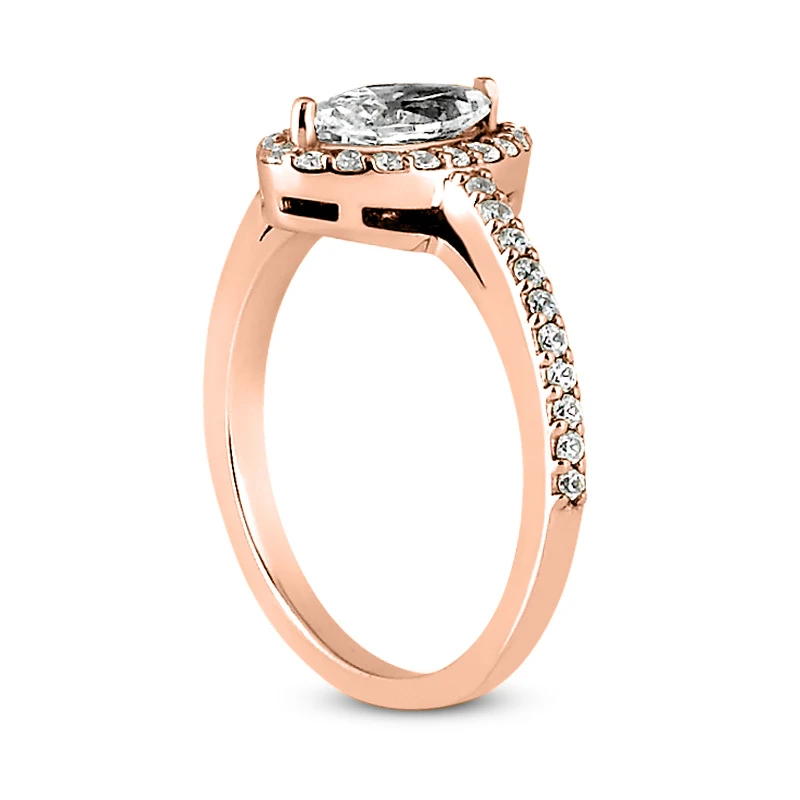 14K White Gold Diamond Unique Engagement Ring 0.90ct 8 14K White Gold Diamond Unique Engagement Ring 0.90ct - Image 6