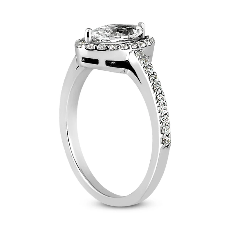 14K White Gold Diamond Unique Engagement Ring 0.90ct 6 14K White Gold Diamond Unique Engagement Ring 0.90ct - Image 4
