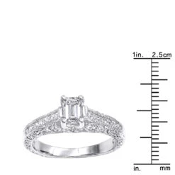 14K White Gold Diamond Unique Engagement Ring 1.08ct 1/4 In(6mm) -Its Hot Jewelry Shop 14k gold diamond unique engagement ring 108ct p 24026 rulerwh