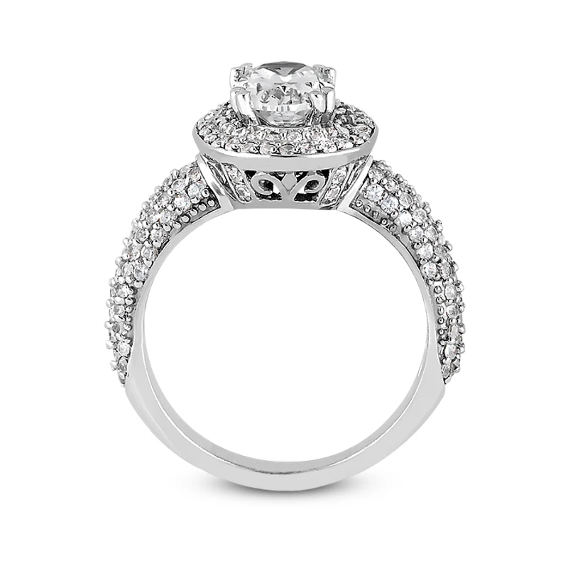 14K White Gold Diamond Unique Engagement Ring 1.21ct 4.1mm 11 14K White Gold Diamond Unique Engagement Ring 1.21ct 4.1mm - Image 9