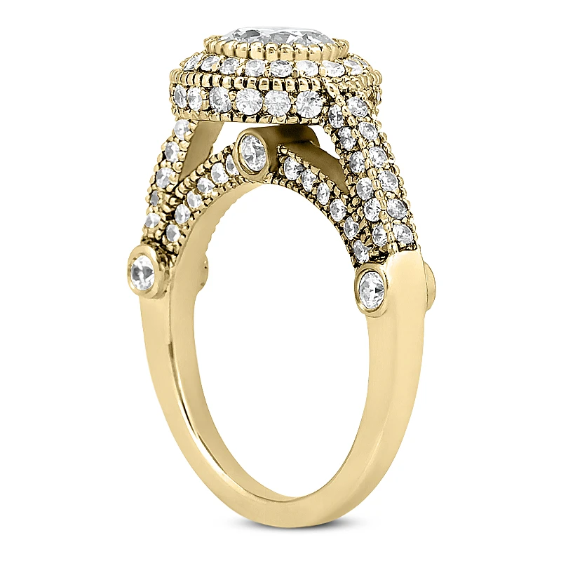 14K White Gold Diamond Unique Engagement Ring 1.23ct 7 14K White Gold Diamond Unique Engagement Ring 1.23ct - Image 5