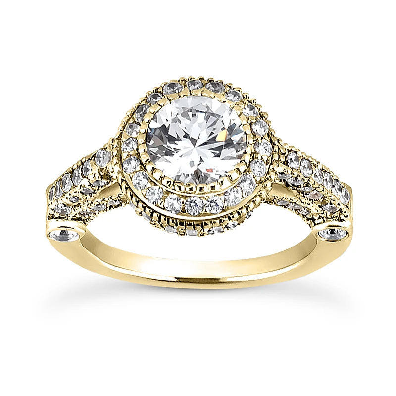 14K White Gold Diamond Unique Engagement Ring 1.23ct 4 14K White Gold Diamond Unique Engagement Ring 1.23ct - Image 2