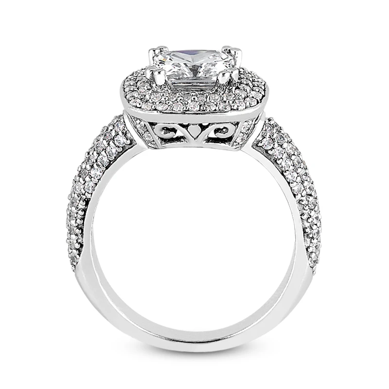 14K White Gold Diamond Unique Engagement Ring 1.34ct 4.3mm 11 14K White Gold Diamond Unique Engagement Ring 1.34ct 4.3mm - Image 9