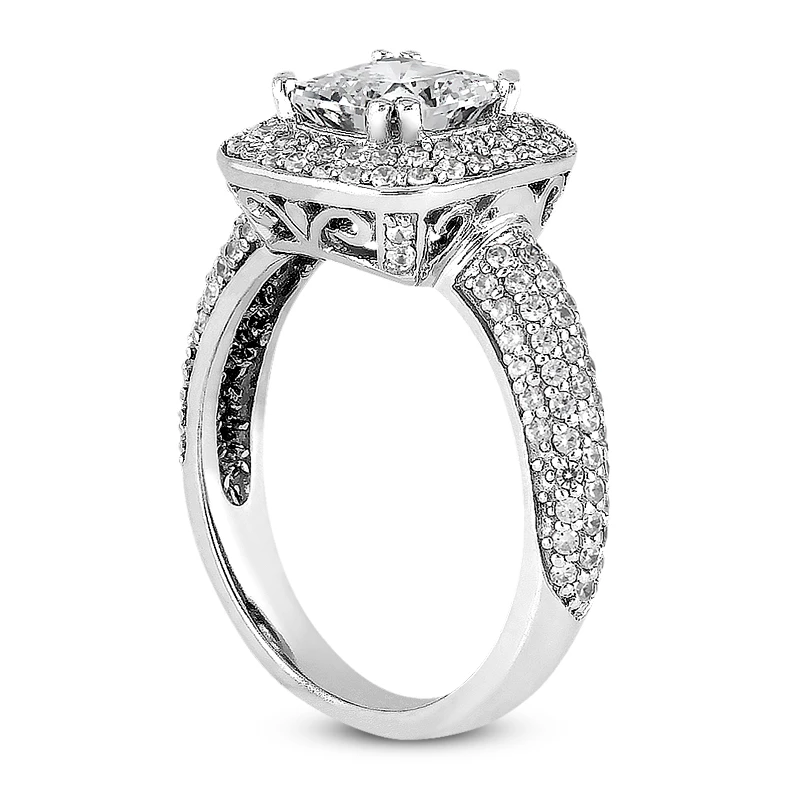 14K White Gold Diamond Unique Engagement Ring 1.34ct 4.3mm 6 14K White Gold Diamond Unique Engagement Ring 1.34ct 4.3mm - Image 4