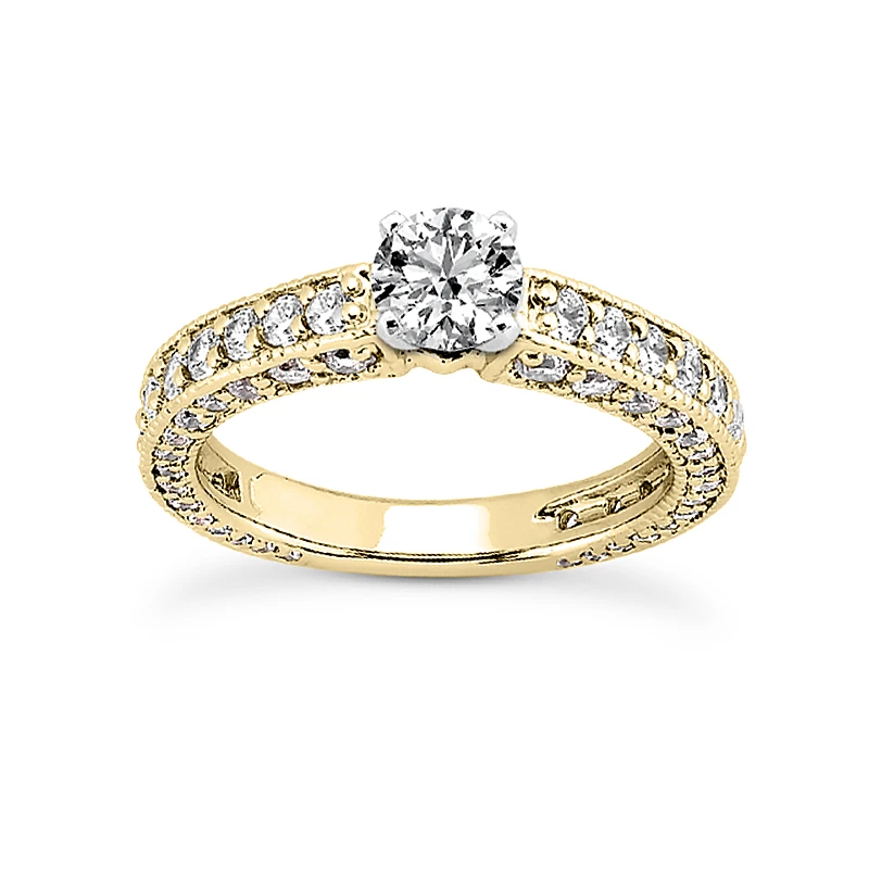14K White Gold Diamond Unique Engagement Ring 1.43ct 2.3mm 4 14K White Gold Diamond Unique Engagement Ring 1.43ct 2.3mm - Image 2