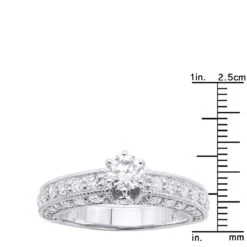 2 Carat Round Cut Diamond Engagement Ring 14K White Gold -Its Hot Jewelry Shop 14k gold diamond unique engagement ring 2ct p 23794 rulerwh 20200306