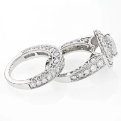 14K White Gold Diamond Unique Engagement Ring Mounting Set 3ct -Its Hot Jewelry Shop 14k gold diamond unique engagement ring mounting set 3ct backwh