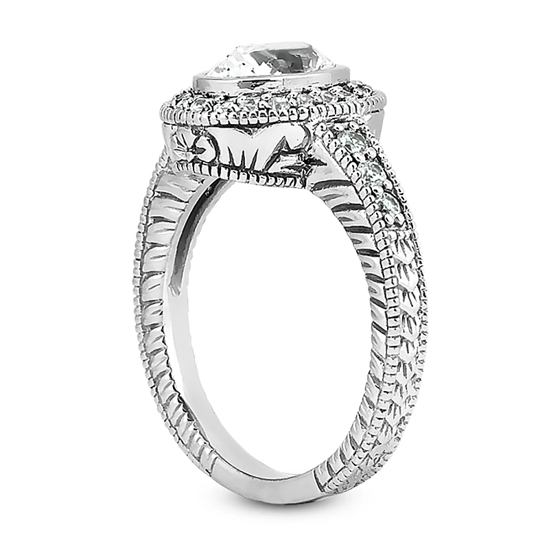 14K White Gold Diamond Unique Engagement Ring Set 1.06ct 11 14K White Gold Diamond Unique Engagement Ring Set 1.06ct - Image 9