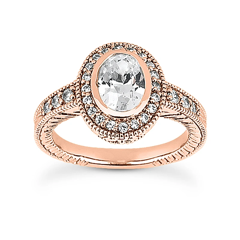 14K White Gold Diamond Unique Engagement Ring Set 1.06ct 8 14K White Gold Diamond Unique Engagement Ring Set 1.06ct - Image 6