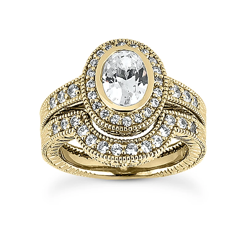 14K White Gold Diamond Unique Engagement Ring Set 1.06ct 4 14K White Gold Diamond Unique Engagement Ring Set 1.06ct - Image 2