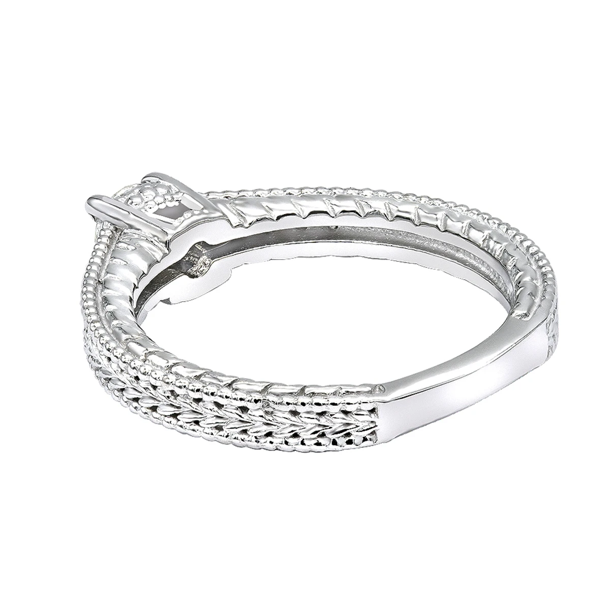 14K White Gold Diamond Vintage Engagement Ring 0.32ct 6 14K White Gold Diamond Vintage Engagement Ring 0.32ct - Image 4