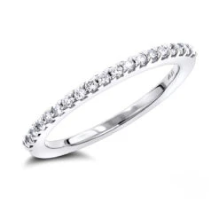 14K White Gold Diamond Wedding Band For Women By Luxurman 0.35ct