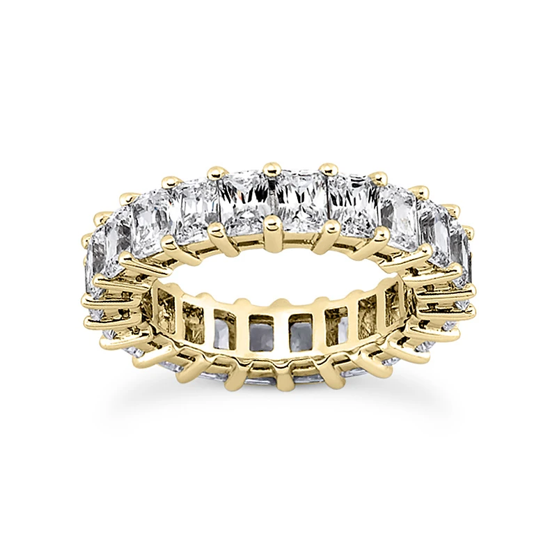 14K White Gold Emerald Cut Diamond Eternity Band 6.65ct 4 14K White Gold Emerald Cut Diamond Eternity Band 6.65ct - Image 2