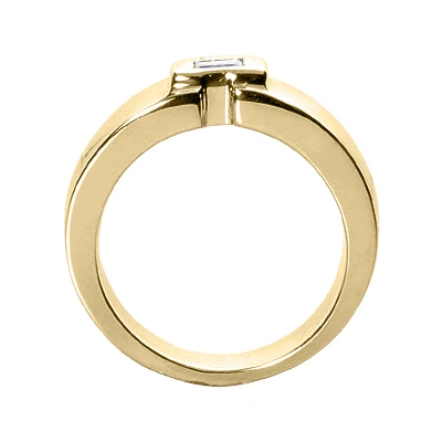 14K White Gold Emerald Cut Diamond Men's Wedding Band 0.25ct 6 14K White Gold Emerald Cut Diamond Men's Wedding Band 0.25ct - Image 4